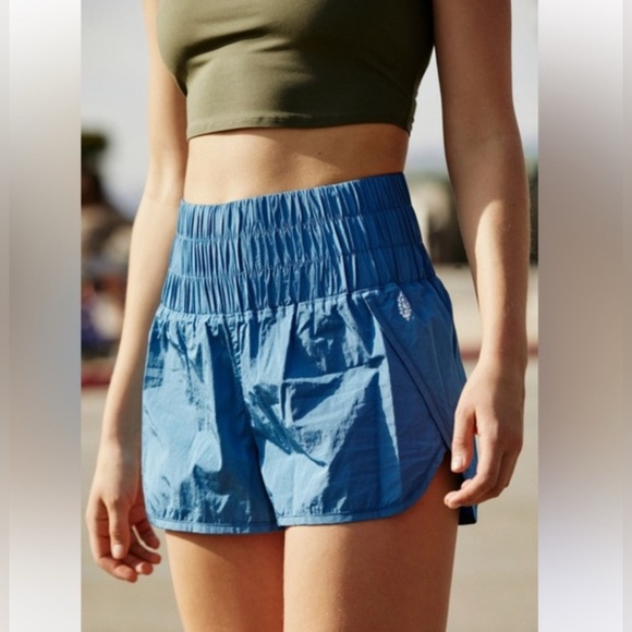 Free People Pants - Free people movement blue athletic shorts way home style boho indie core